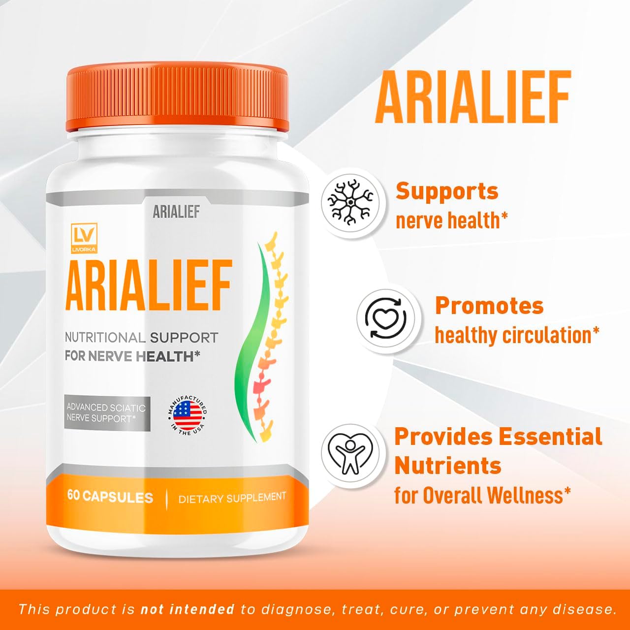 5 Pack of Arialeaf Capsules for Sciatica and Nerve Health Support