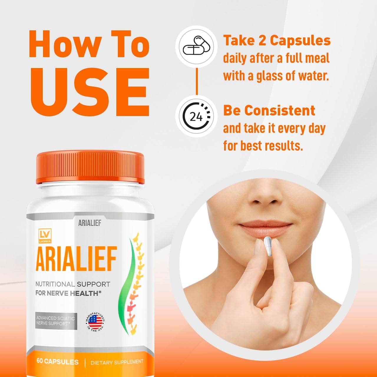 5 Pack of Arialeaf Capsules for Sciatica and Nerve Health Support