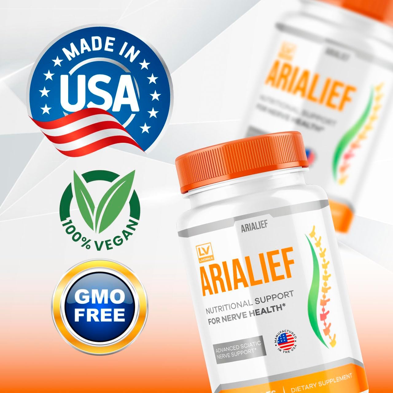 5 Pack of Arialeaf Capsules for Sciatica and Nerve Health Support