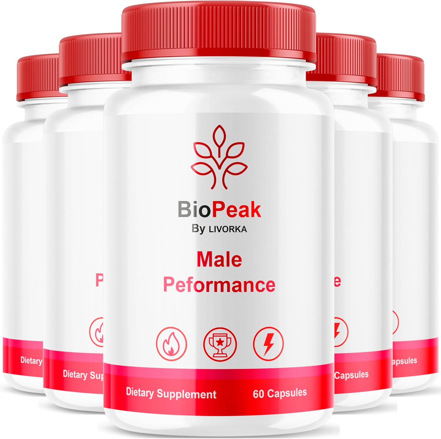 5 Pack of LIVORKA BioPeak Capsules - Advanced Support Formula with 300 Pills