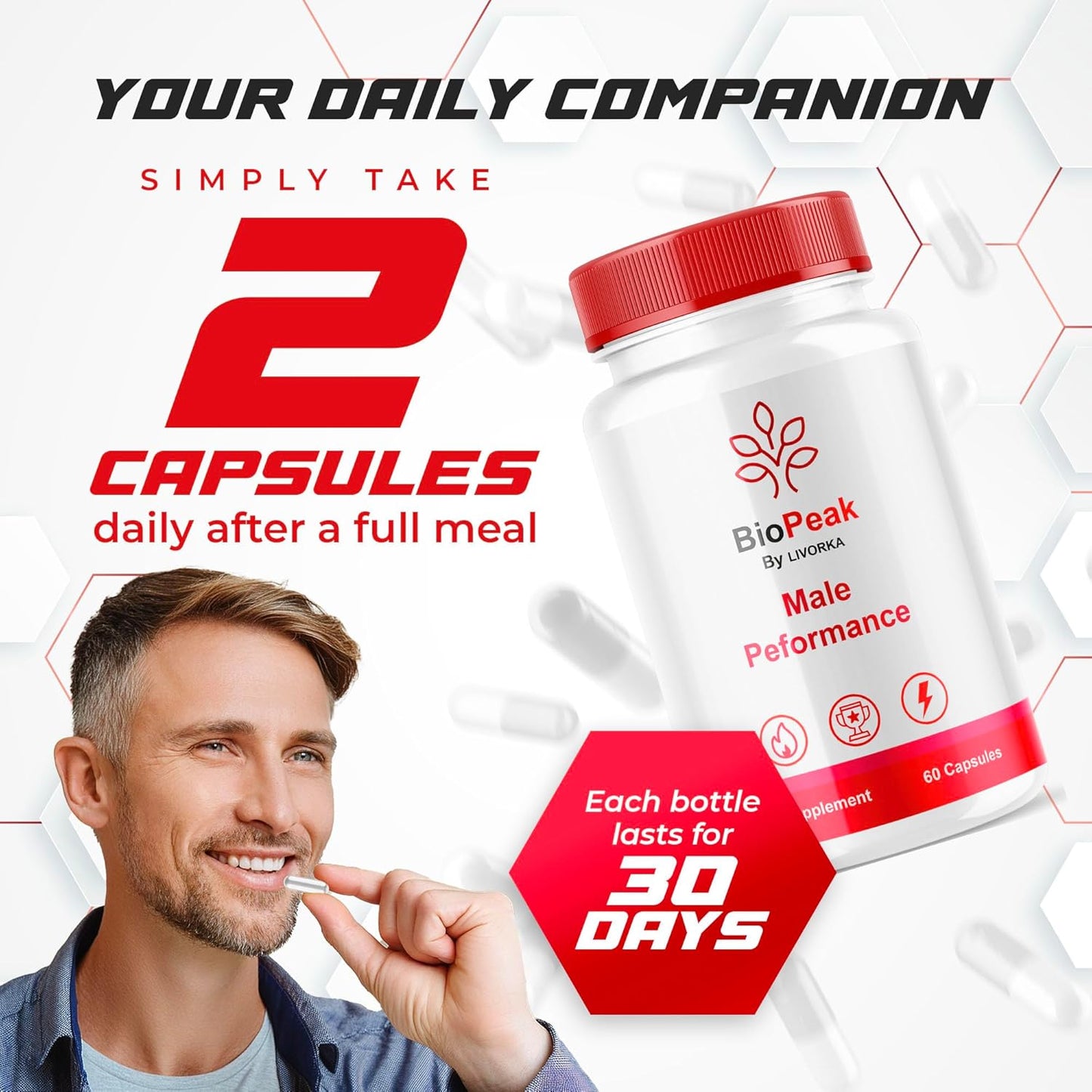 5 Pack of LIVORKA BioPeak Capsules - Advanced Support Formula with 300 Pills