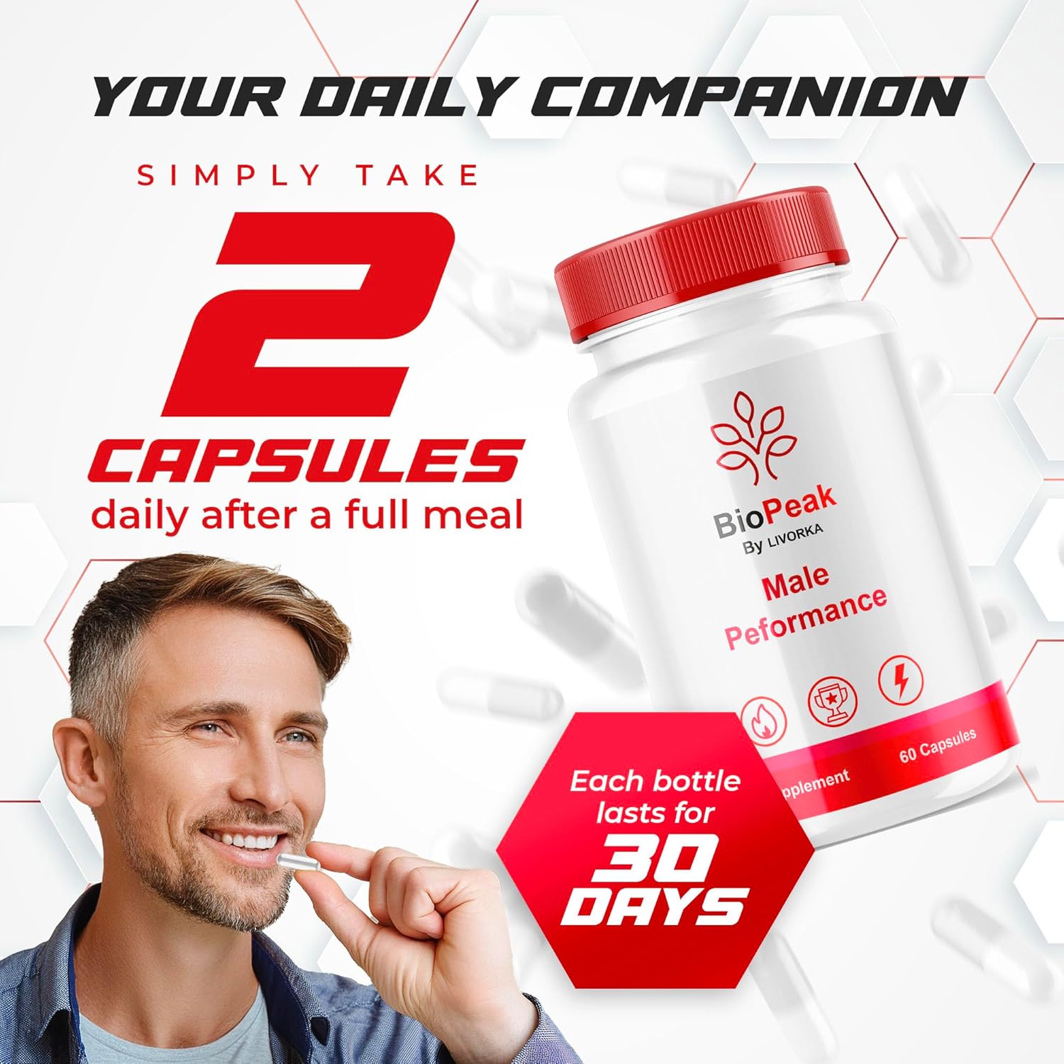 5 Pack of LIVORKA BioPeak Capsules - Advanced Support Formula with 300 Pills