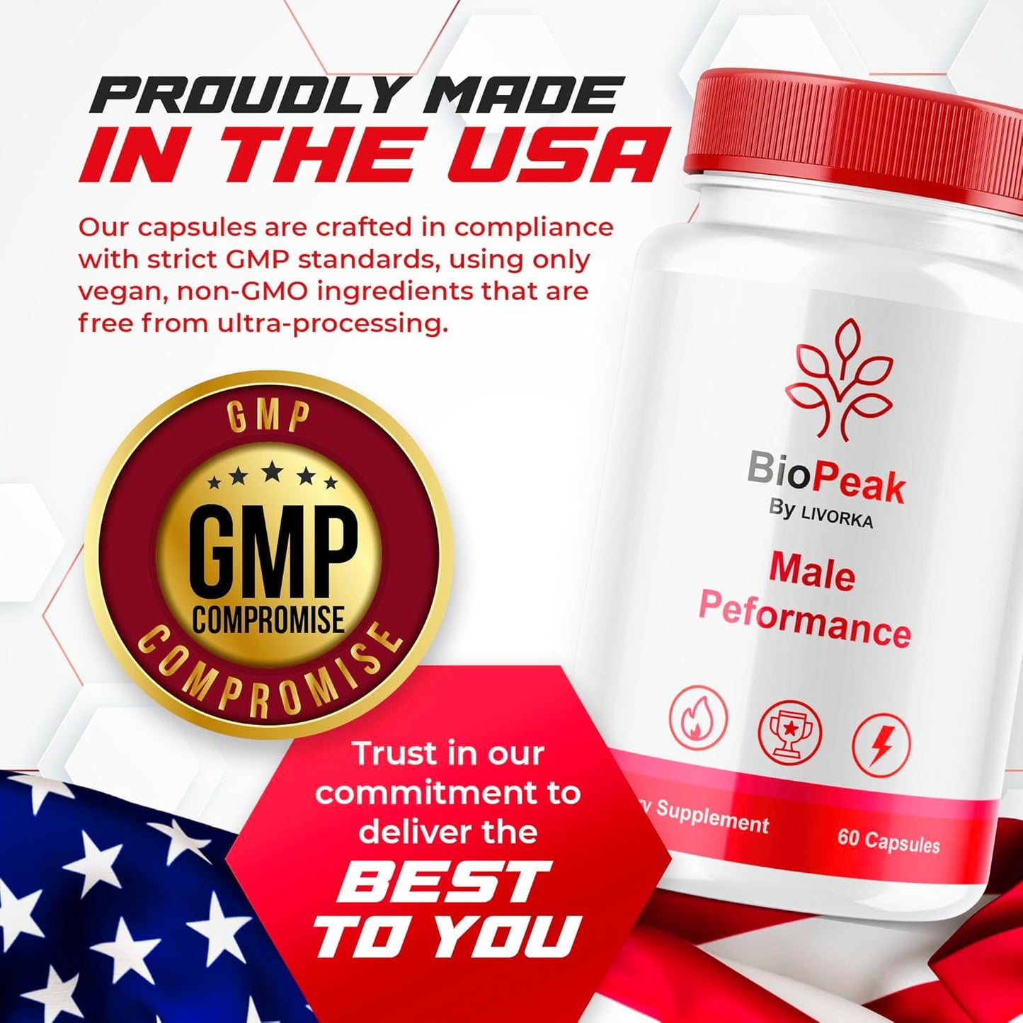 5 Pack of LIVORKA BioPeak Capsules - Advanced Support Formula with 300 Pills