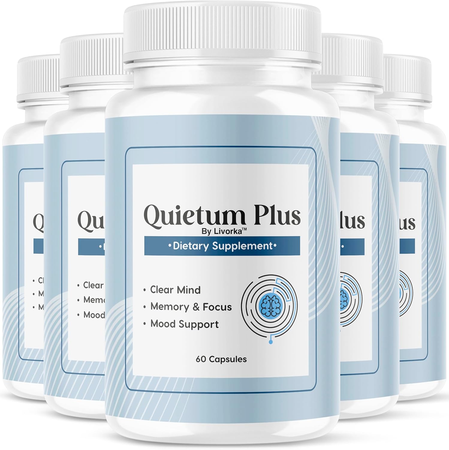 5 Pack of LIVORKA Quietum Plus - Original Formula with 300 Capsules for 150 Days - Advanced QuietumPlus Reviews