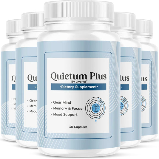 5 Pack of LIVORKA Quietum Plus - Original Formula with 300 Capsules for 150 Days - Advanced QuietumPlus Reviews