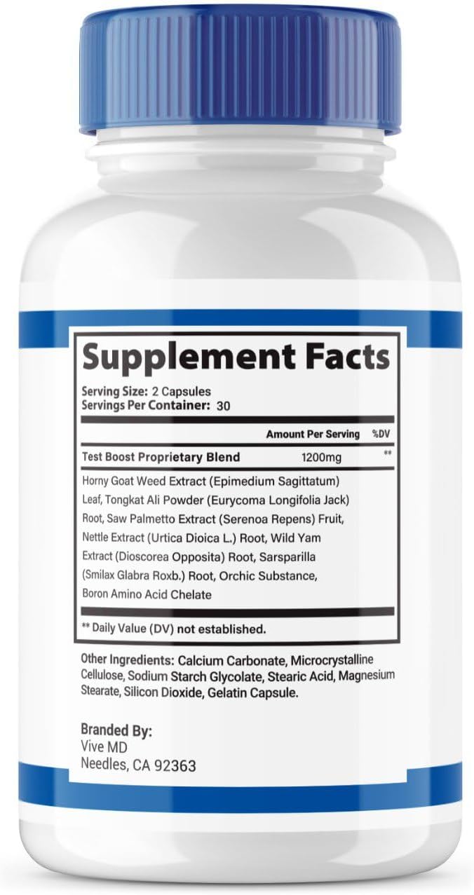 5 Pack of VIVE MD Zydenafil Pills for Men - Advanced Formula with 1200mg Strength - Contains Tongkat Ali, Saw Palmetto, and Horny Goat Weed - Male Enhancement Supplement