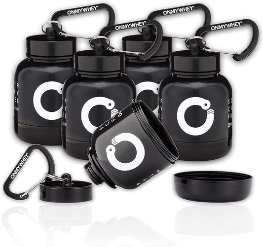 5-Pack ONMYWHEY Portable Protein and Supplement Powder Funnel Key-Chain - Convenient On-the-Go Solution