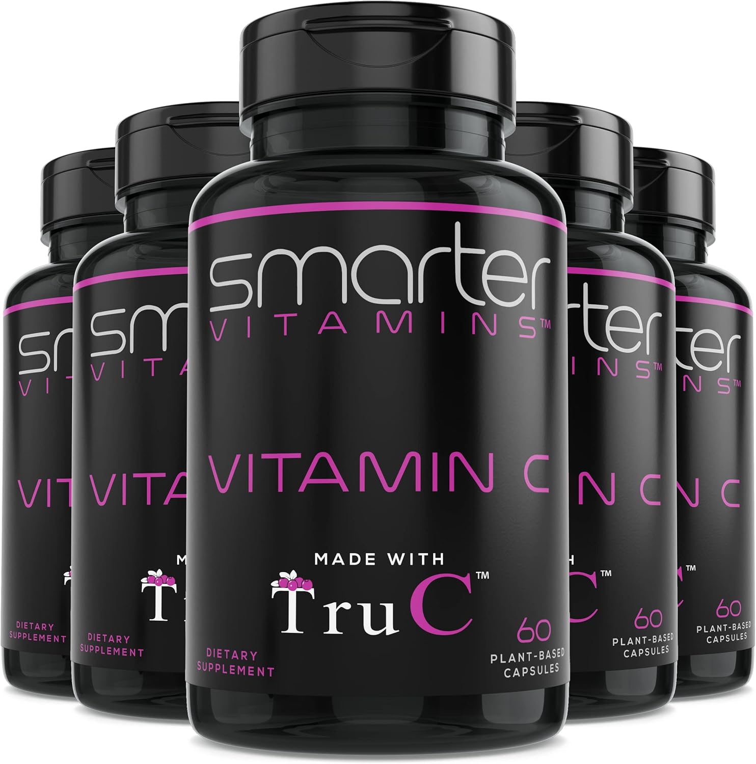 5 Pack Raw Whole Food Vitamin C Capsules from Berries with Premium Antioxidants