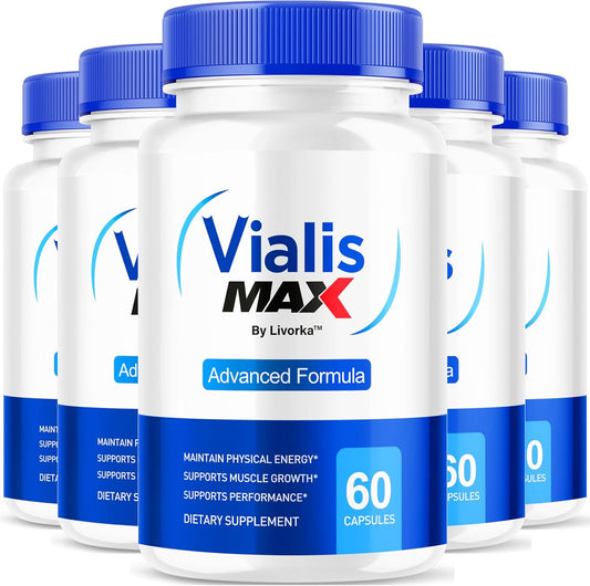 5-Pack Vialis Max Supplement Capsules for Men - 300 Capsules for 5 Months of Support