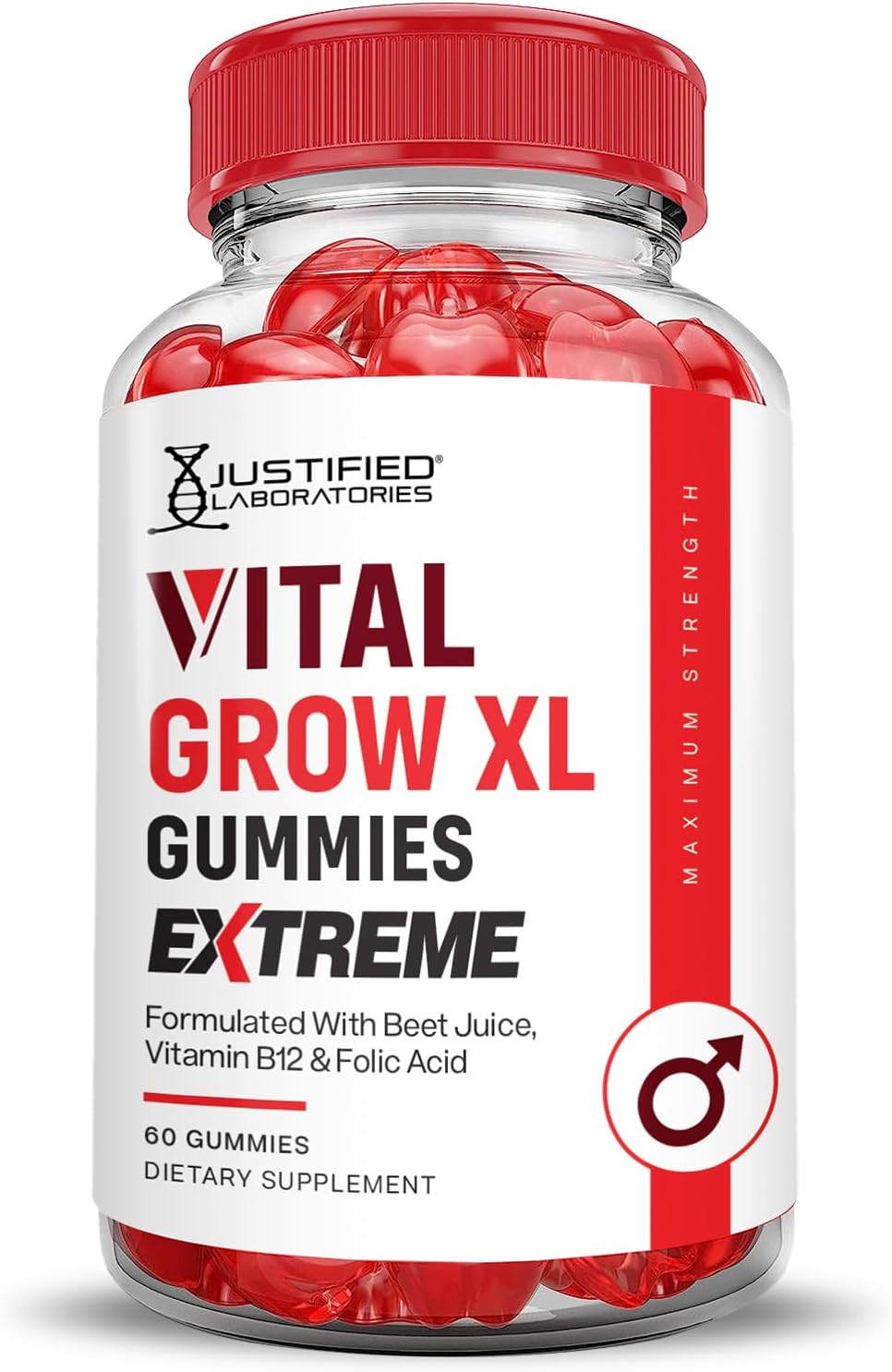 5 Pack Vital Grow XL Extreme 2000MG Performance Gummies with ACV, Pomegranate, Beet Juice Powder, B12 - 300 Gummys, Vegan & Non GMO