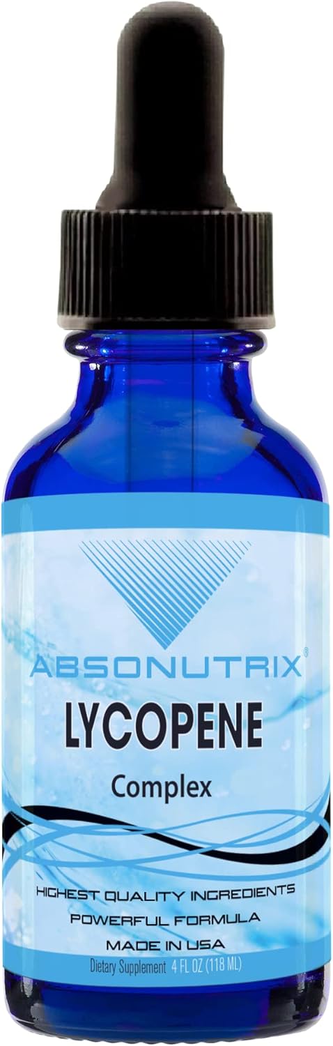 50 mg Absonutrix Lycopene Complex - 4 Oz Bottle, 200 Servings, Third-Party Tested, Pure Ingredients, Quick Absorption, GMP-Certified, Non-GMO, Cruelty-Free, USA-Made