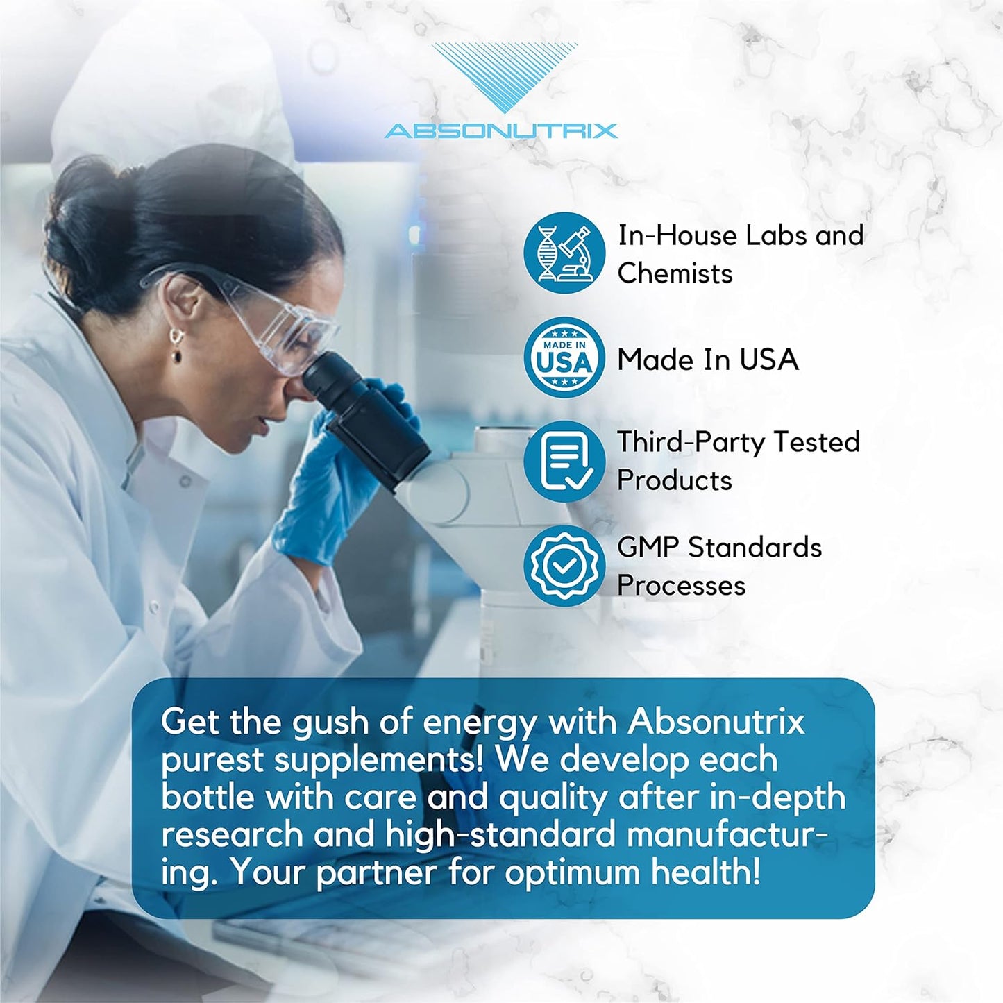 50 mg Absonutrix Lycopene Complex - 4 Oz Bottle, 200 Servings, Third-Party Tested, Pure Ingredients, Quick Absorption, GMP-Certified, Non-GMO, Cruelty-Free, USA-Made