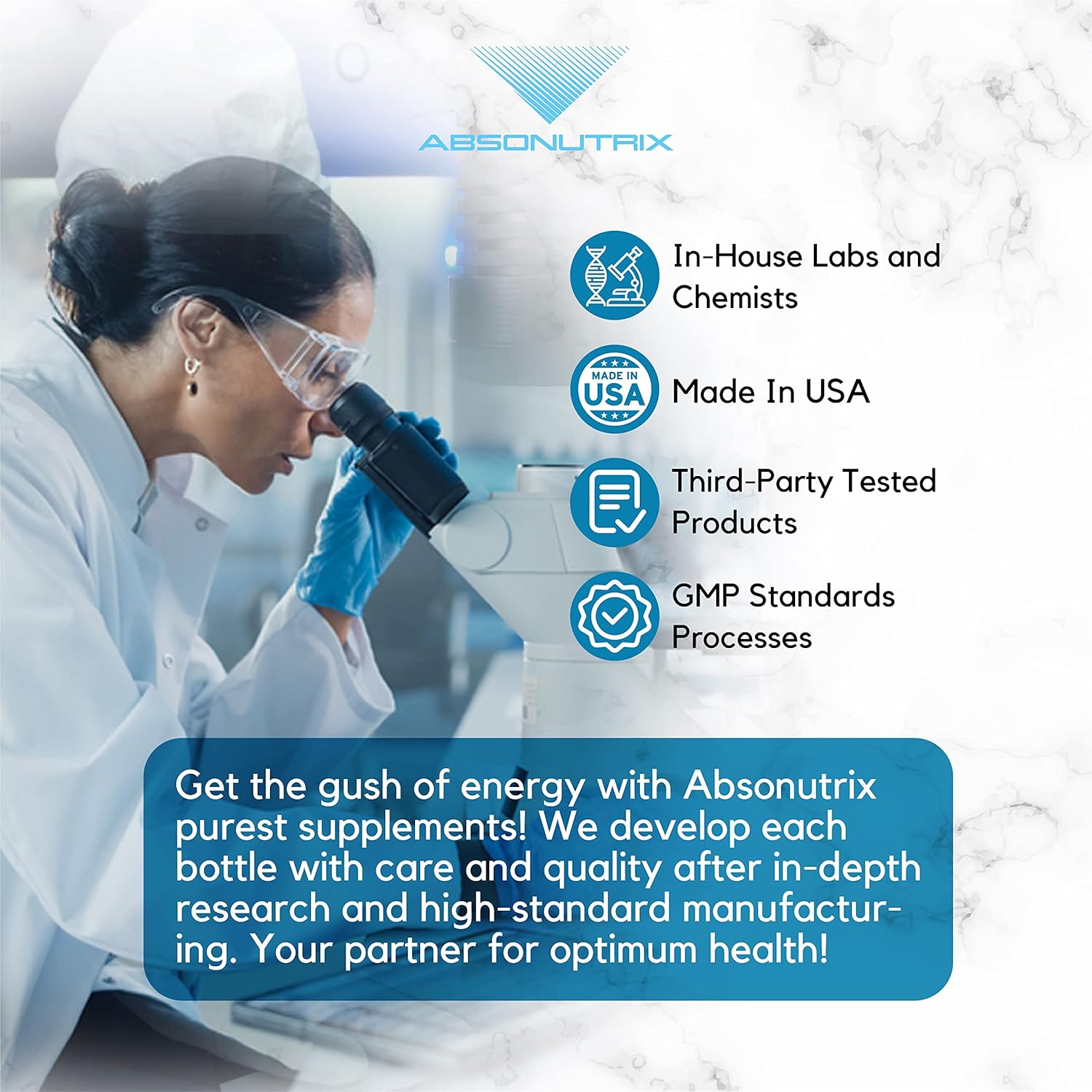 50 mg Absonutrix Lycopene Complex - 4 Oz Bottle, 200 Servings, Third-Party Tested, Pure Ingredients, Quick Absorption, GMP-Certified, Non-GMO, Cruelty-Free, USA-Made