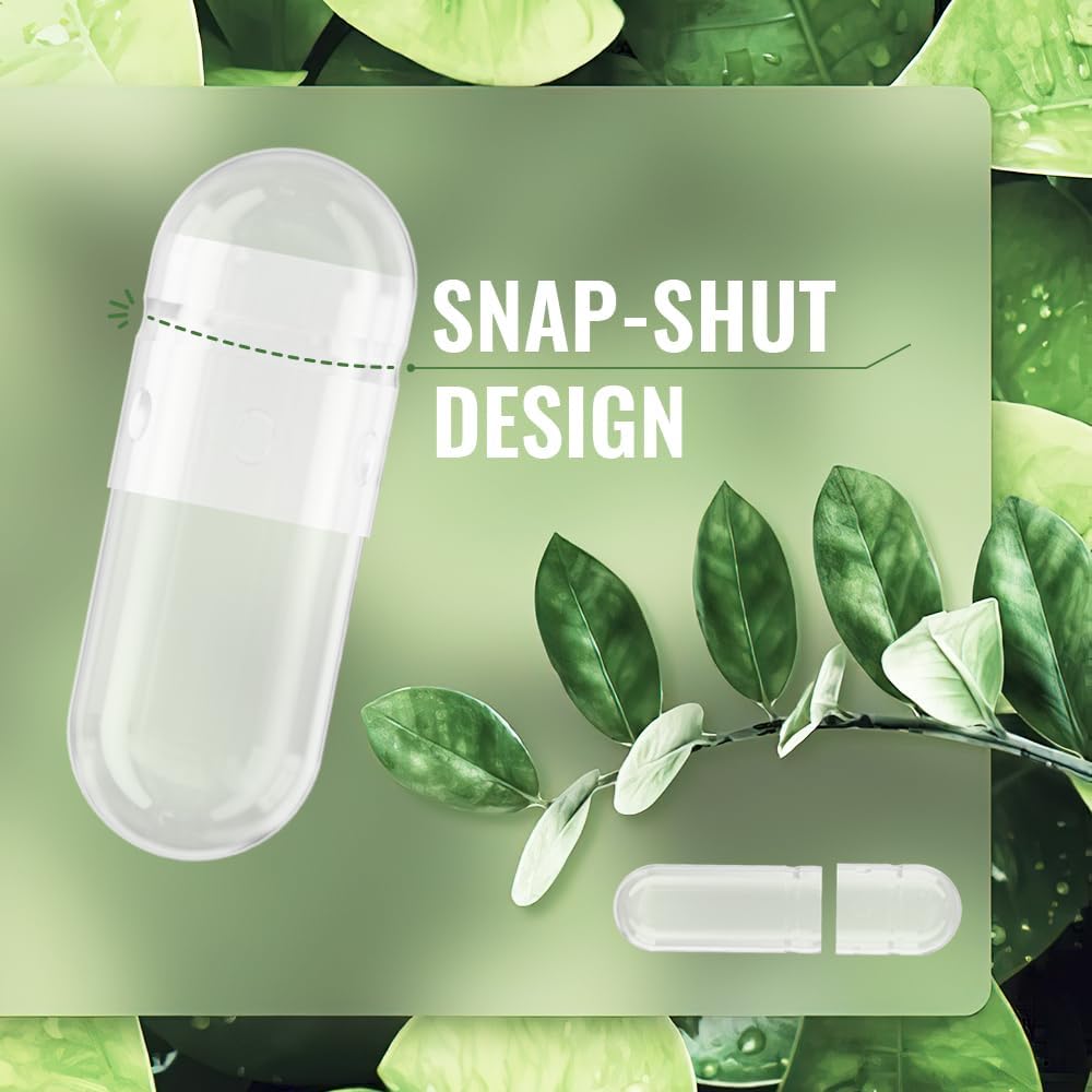 500 Count Empty Vegan Capsules with Micro Spoons for Powders Supplements - Vegetarian Pill Capsules