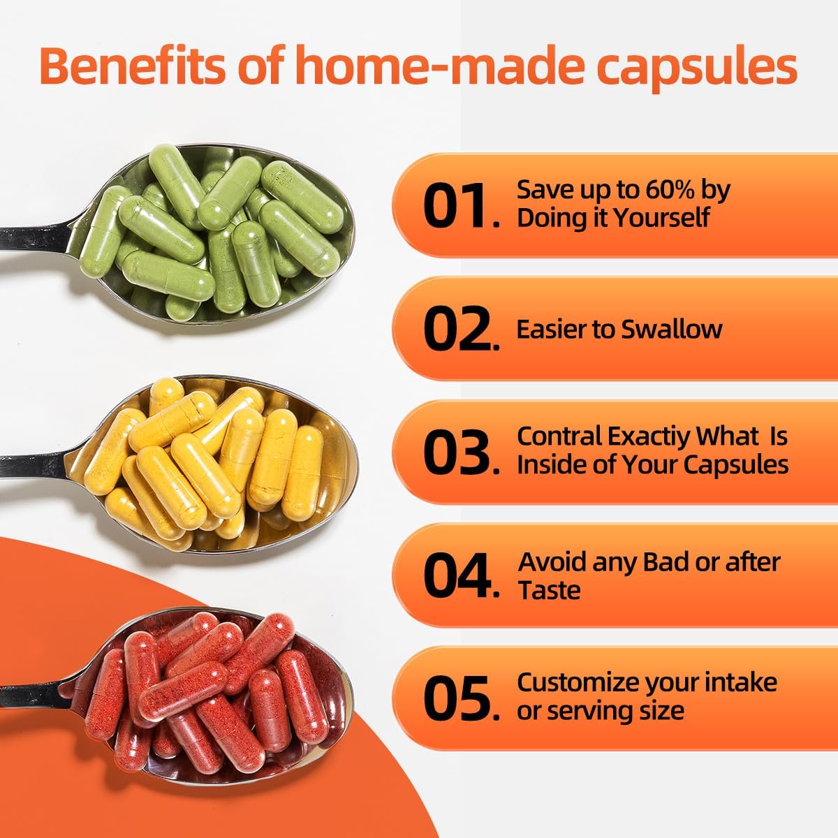 500 Count Size 0 Colored Empty Gelatin Capsules for DIY Capsule Filling - Empty Pill Capsules