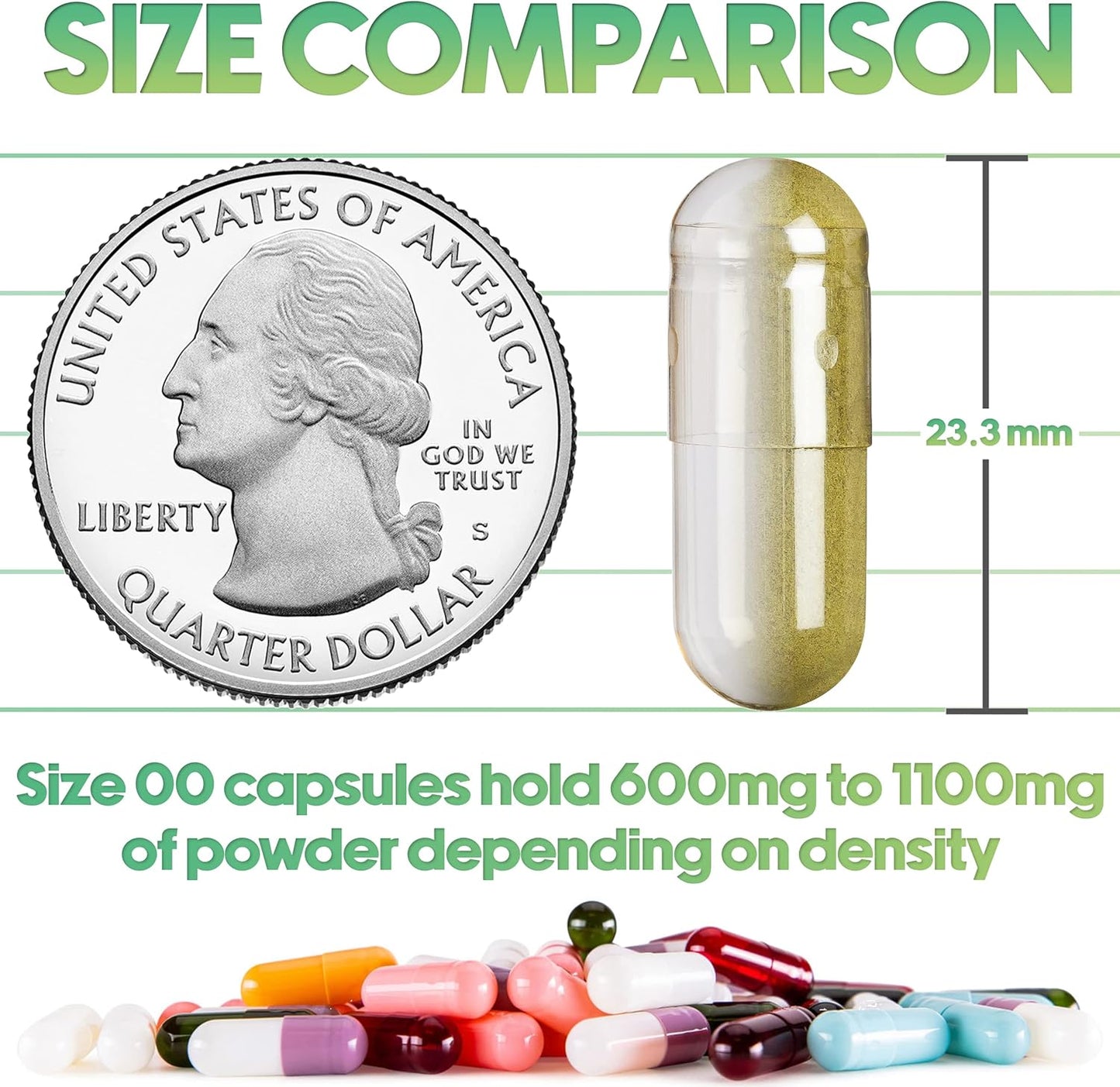 500 Count Size 00 Empty Gelatin Capsules for DIY Capsule Filling - Fillable Pill Capsules in Multi Colors by XPRS Nutra