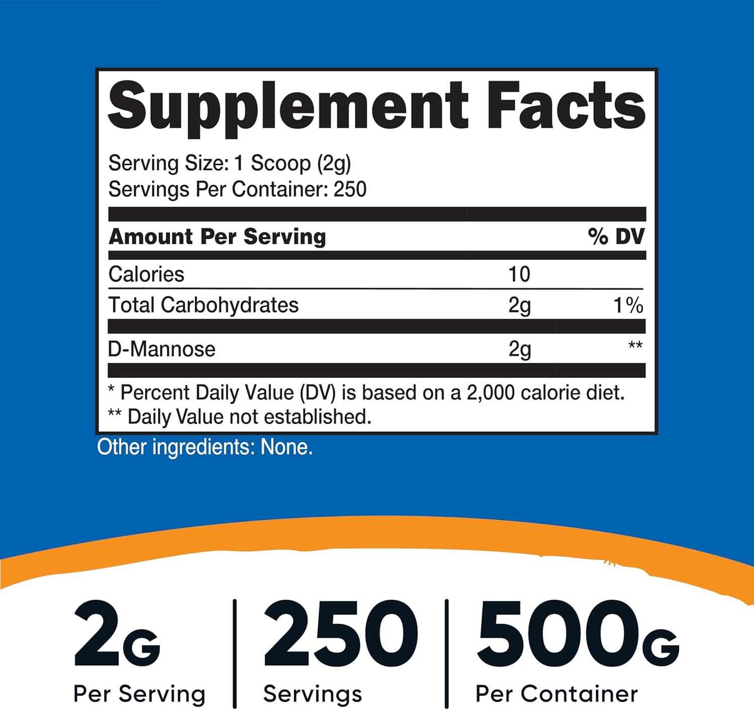 500 Grams Nutricost D-Mannose Powder - 250 Servings, Vegan, Non-GMO, Gluten Free