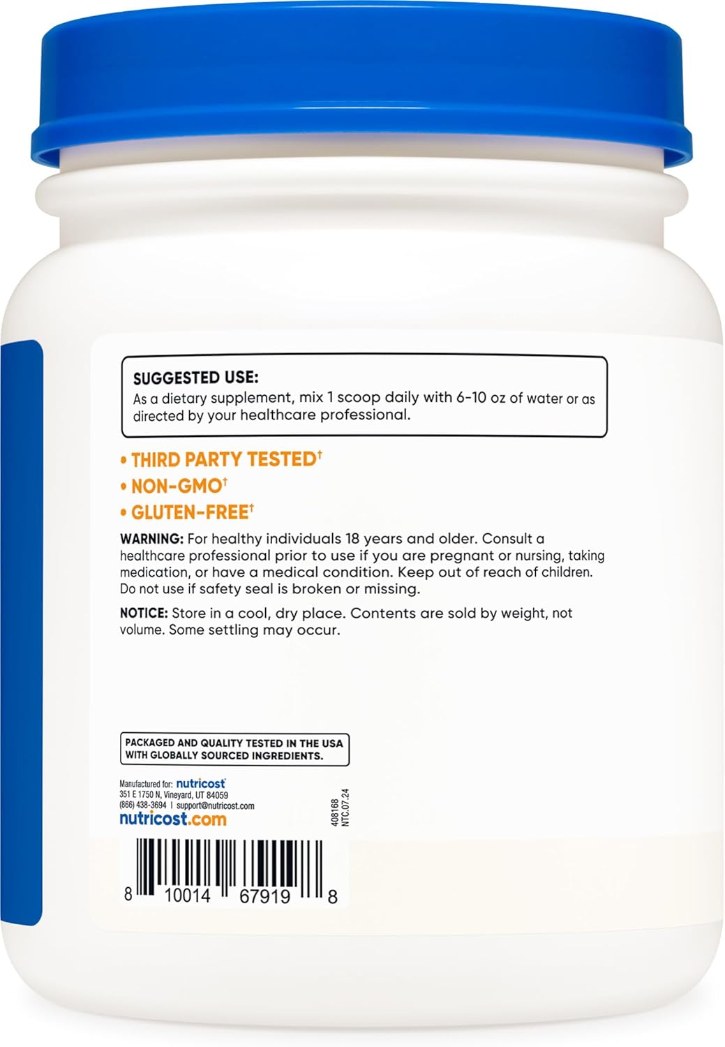 500 Grams Nutricost D-Mannose Powder - 250 Servings, Vegan, Non-GMO, Gluten Free