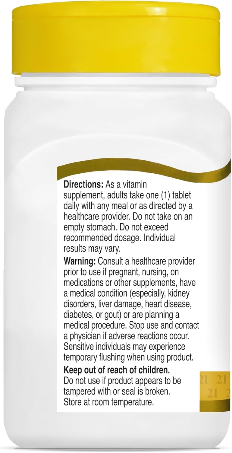 500 mg Niacin Prolonged Release Tablets - 100 Count for 21st Century (27474)