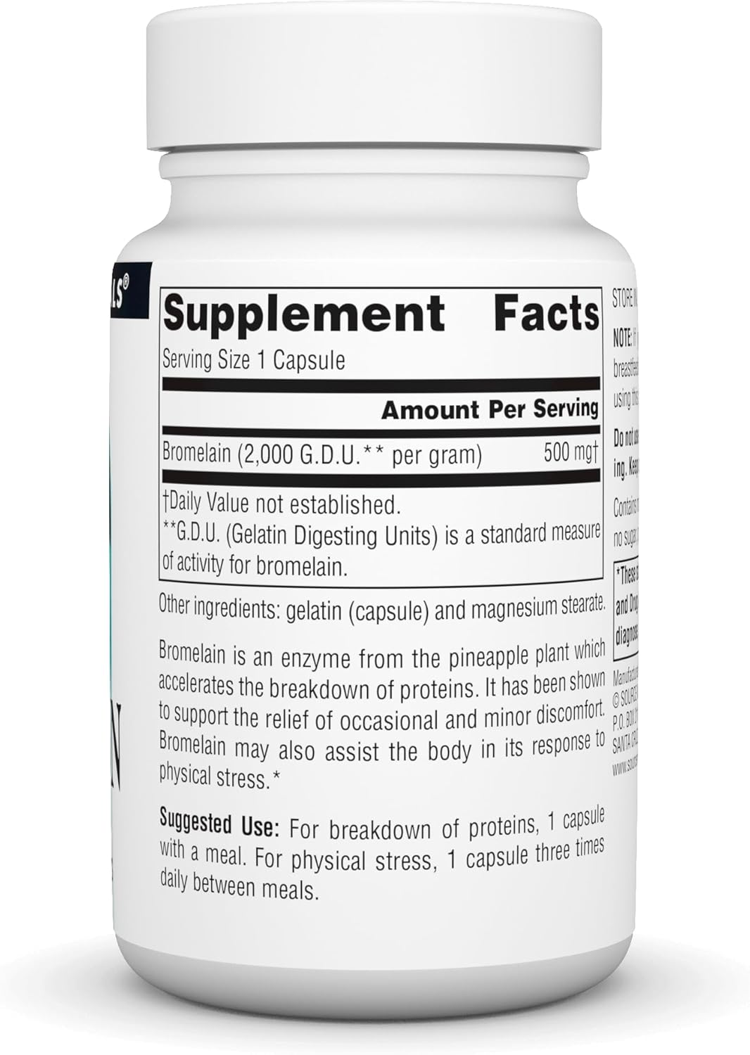 500 mg Pineapple Enzyme Capsules by Source Naturals - 60 Count