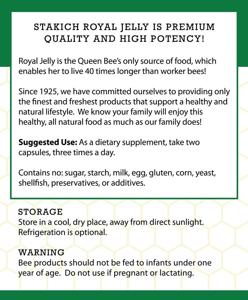 500 mg Royal Jelly Capsules - 500 Count by Stakich