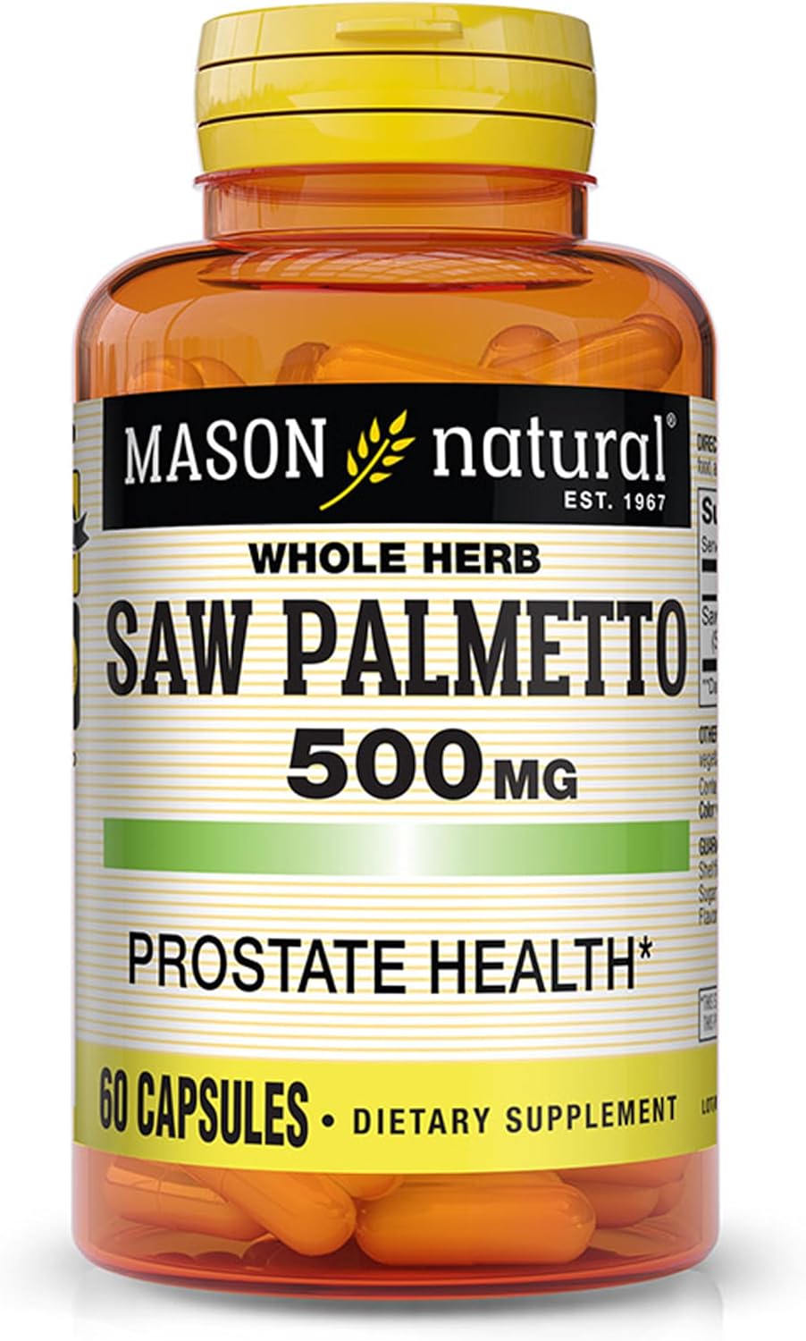 500 mg Saw Palmetto Capsules for Prostate & Urinary Health - 60 Count by MASON NATURAL