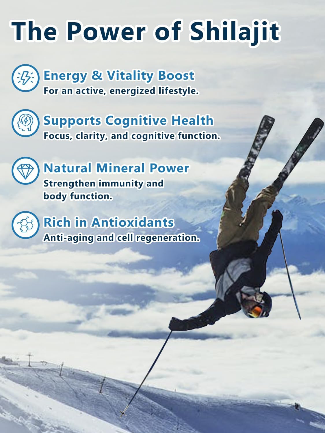 500 MG Shilajit Capsules with 50% Fulvic Acid for Energy, 85+ Trace Minerals - Men & Women - 120 Caps