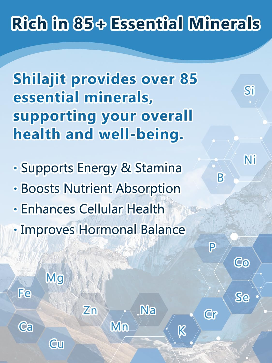 500 MG Shilajit Capsules with 50% Fulvic Acid for Energy, 85+ Trace Minerals - Men & Women - 120 Caps