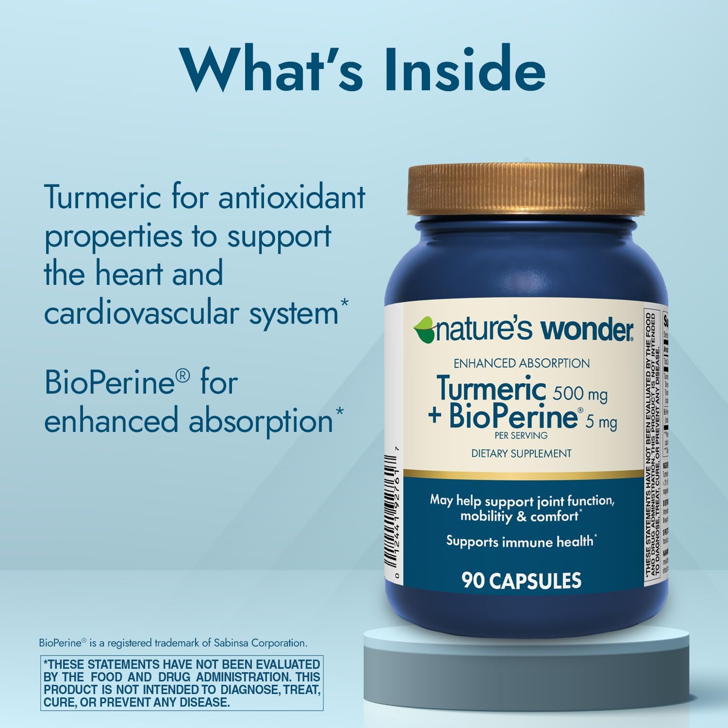 500 mg Turmeric Supplement with BioPerine for Joint Health - Enhanced Absorption Complex for Mobility and Comfort - 90 Vegetarian Capsules