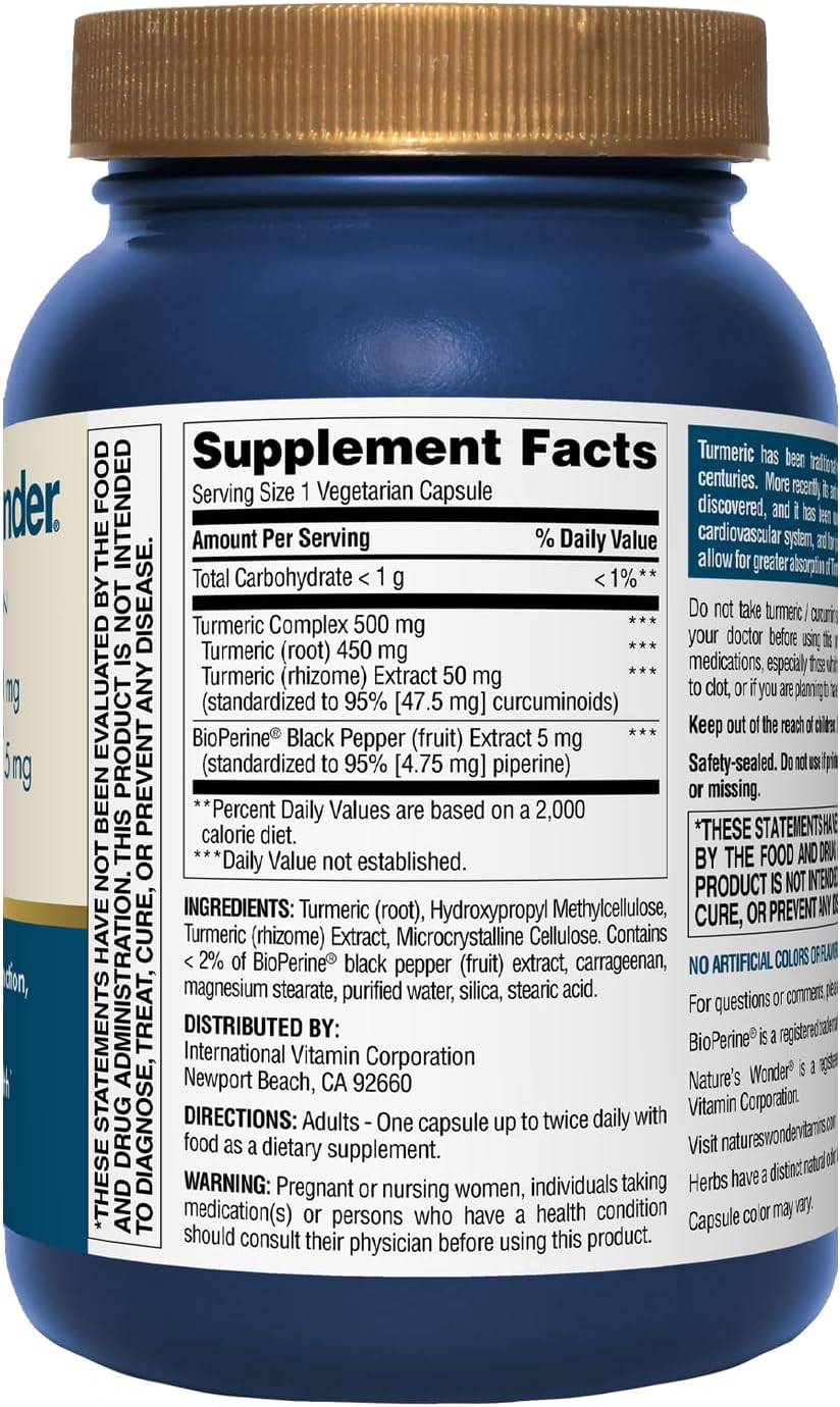 500 mg Turmeric Supplement with BioPerine for Joint Health - Enhanced Absorption Complex for Mobility and Comfort - 90 Vegetarian Capsules