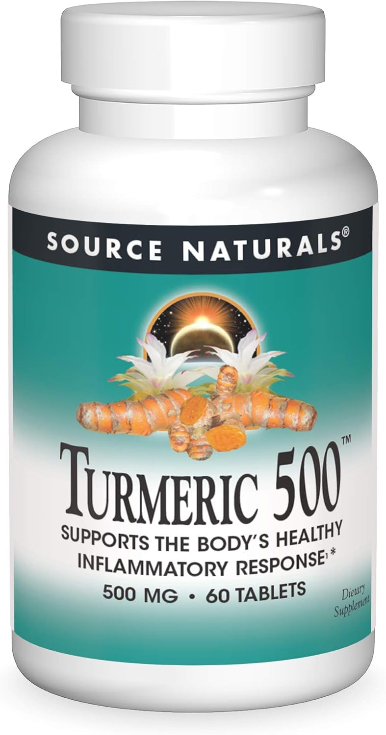 500 mg Turmeric Tablets for Healthy Inflammation Response - 60 Tablets by Source Naturals