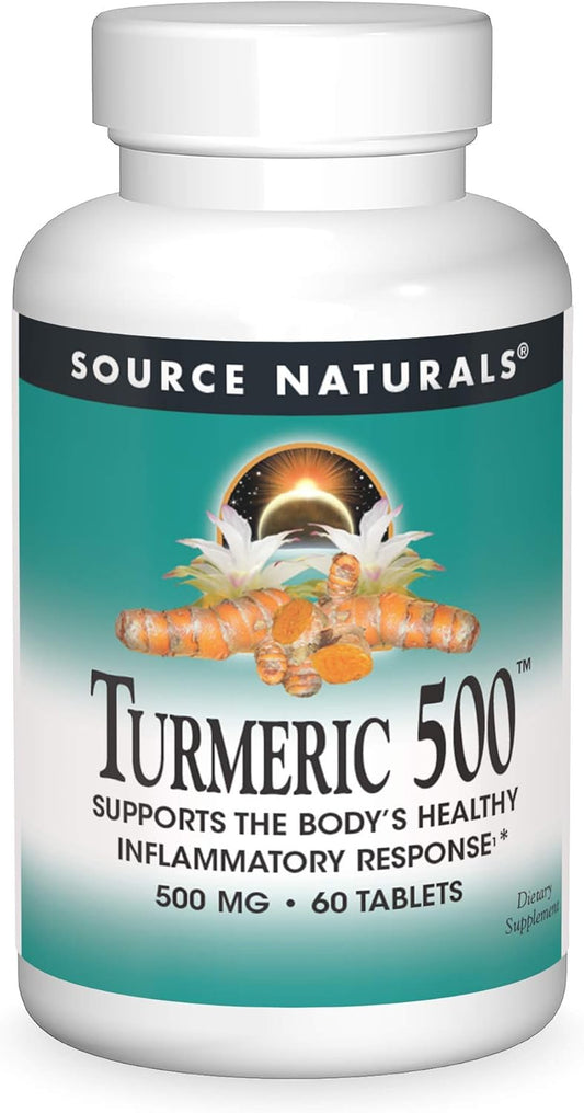 500 mg Turmeric Tablets for Healthy Inflammation Response - 60 Tablets by Source Naturals