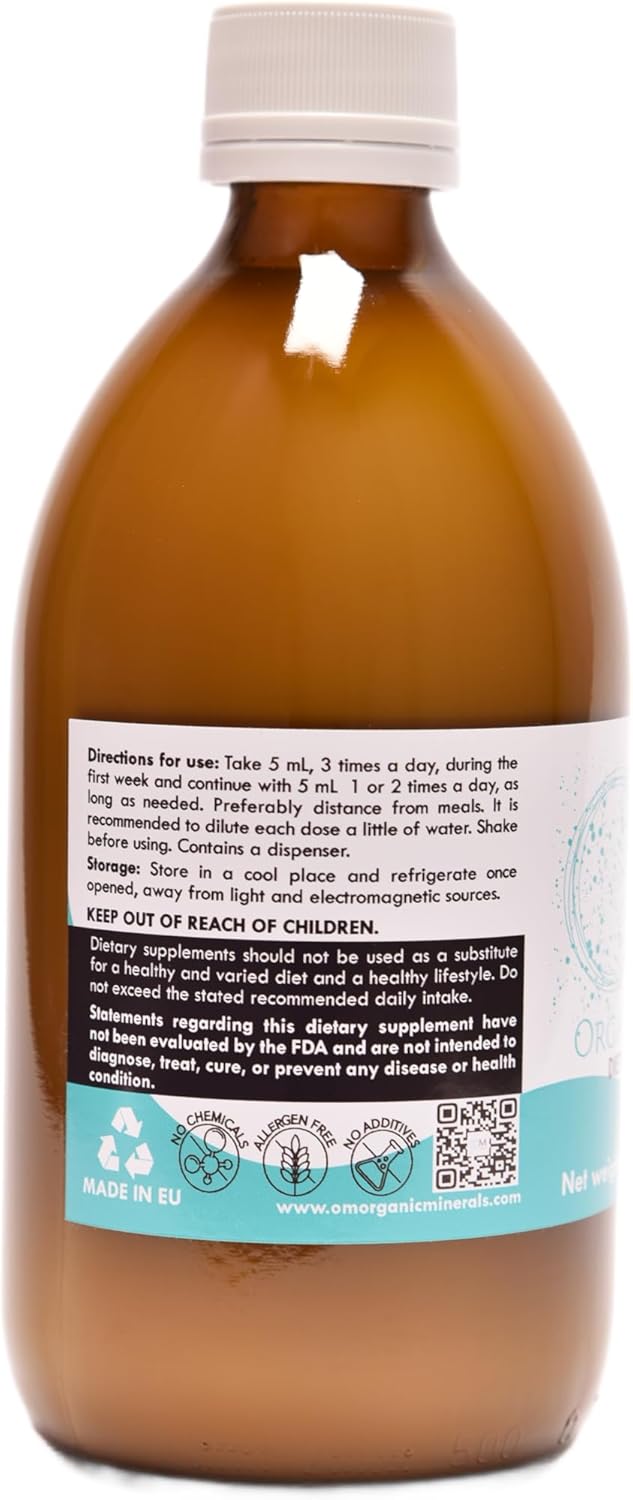 500 mL OM Organic Minerals Ormus Premium Concentrate from Seawater - Marine Ormus with Trace Elements - Monatomic Minerals - 1 Unit