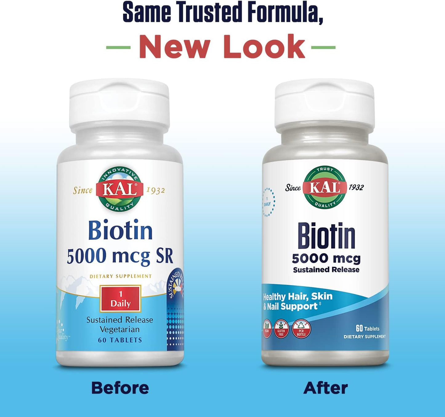 5000 mcg Biotin Tablets - KAL TR 60 Count