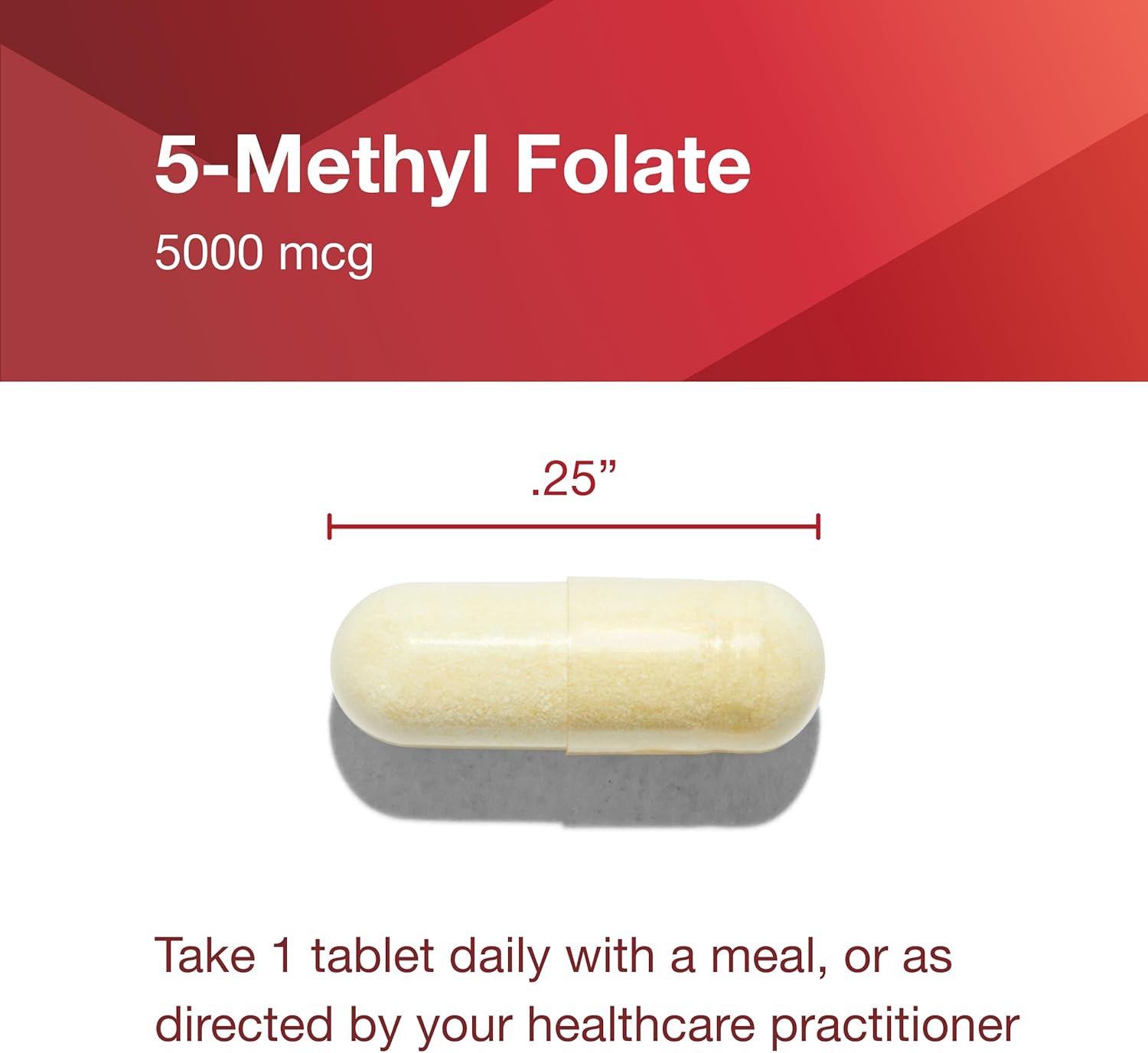 5,000mcg Protocol for Life Balance Methyl Folate: High Bioavailability Brain Support Supplement for Women & Men - Kosher & Vegan - 50 Veg Caps