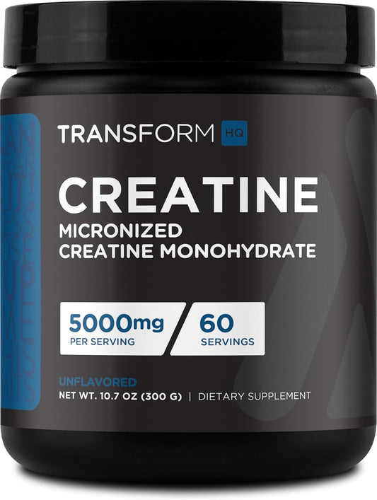 5000mg Creatine Monohydrate Powder - 60 Servings, Unflavored by TransformHQ