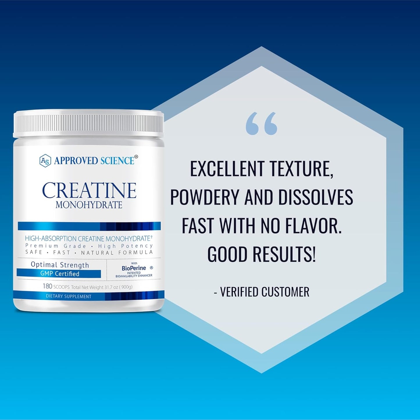 5000mg Creatine Monohydrate Powder with BioPerine - 360 Servings for Lean Muscle Growth and Recovery - Unflavored, Non-GMO, Vegan Formula