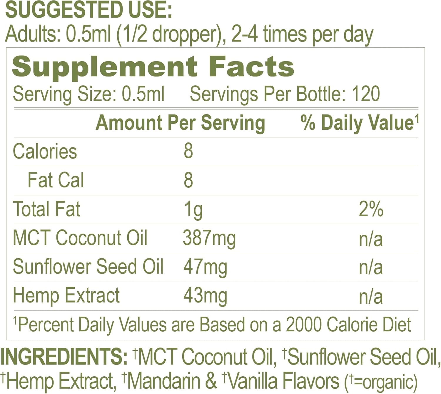 5000mg Mandarin Orangemetabolism boosterSeed Oil Extract - Restorative Botanicals (2 oz, 120 Servings)