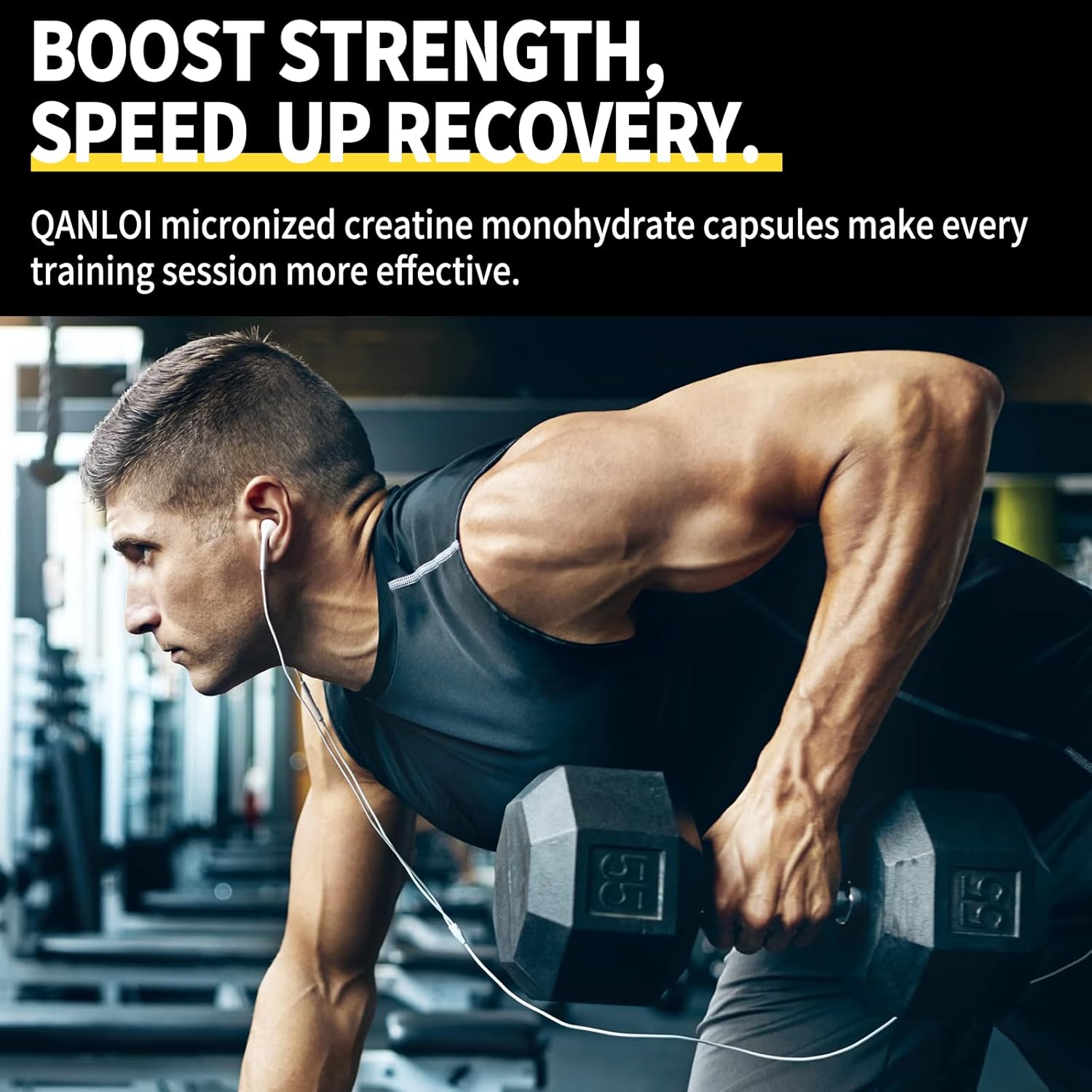 5,000mg Micronized Creatine Monohydrate Capsules for Muscle Growth & Energy - 180 Capsules, Non-GMO & Gluten Free - Male & Female Friendly