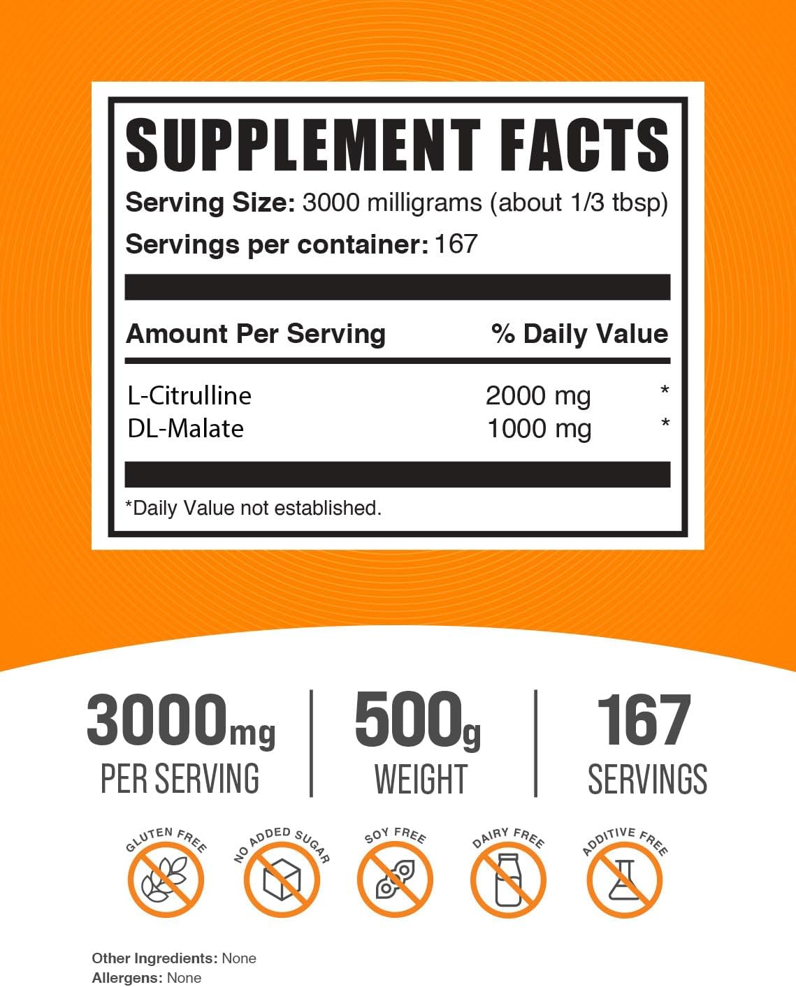 500g Citrulline Malate 2:1 + 500g Trimethylglycine TMG Bundle by BulkSupplements: Enhanced Workout Performance Combo