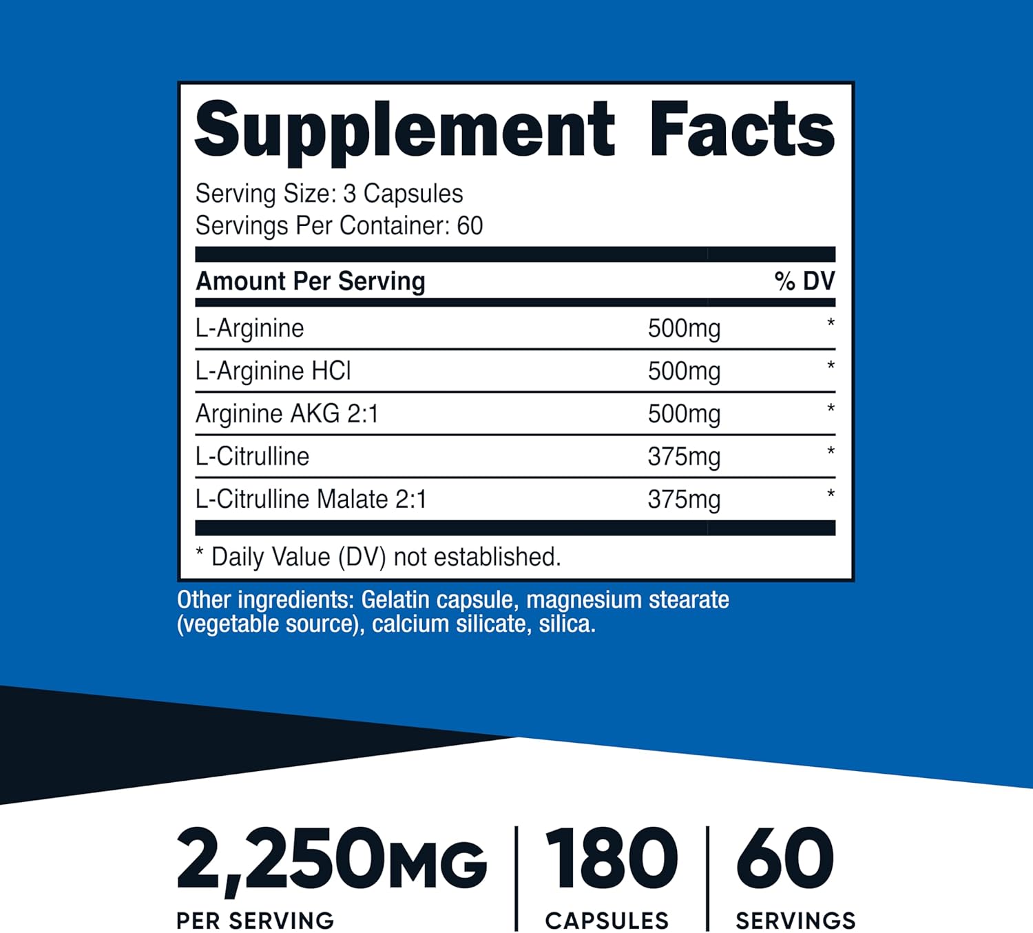 500g Creatine, 180 Nitric Oxide Capsules, and 180 ZMA Capsules Bundle from Nutricost