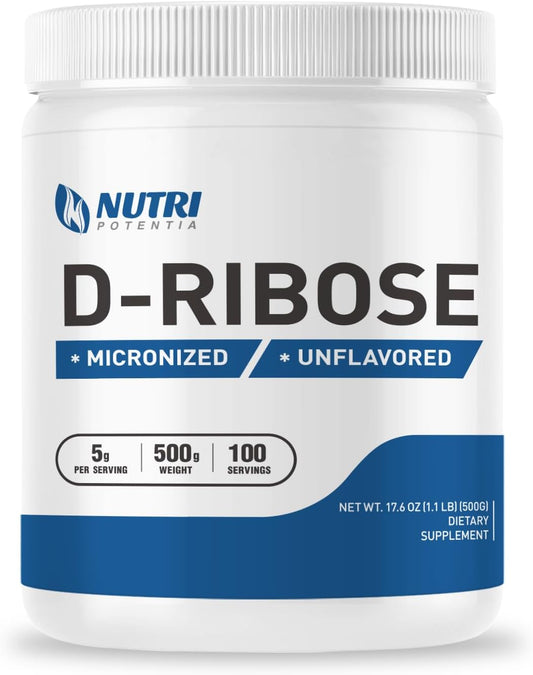 500g NUTRI POTENTIA Pure D-Ribose Powder Supplement for Energy Support - Unflavored and Gluten Free - BoostGo Australia