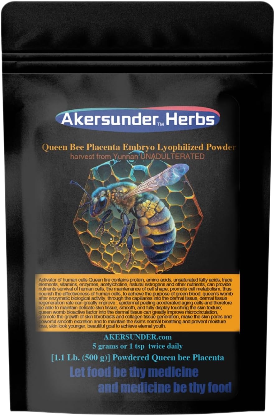 500g Raw Lyophilized Queen Bee Placenta Embryo Powder - Unadulterated Freeze-Dried Supplement