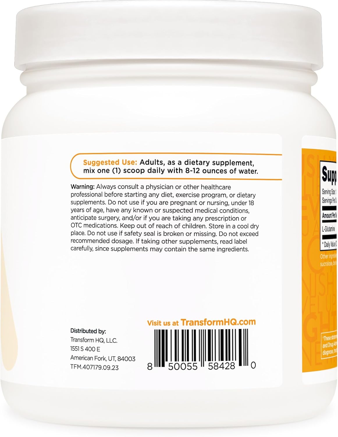 500g Tropical Whip L-Glutamine Powder by TransformHQ - Gluten Free, Non-GMO Formula
