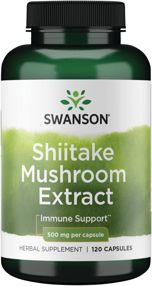 500mg 120ct Swanson Shiitake Mushroom Extract (4:1) Supplement Capsules
