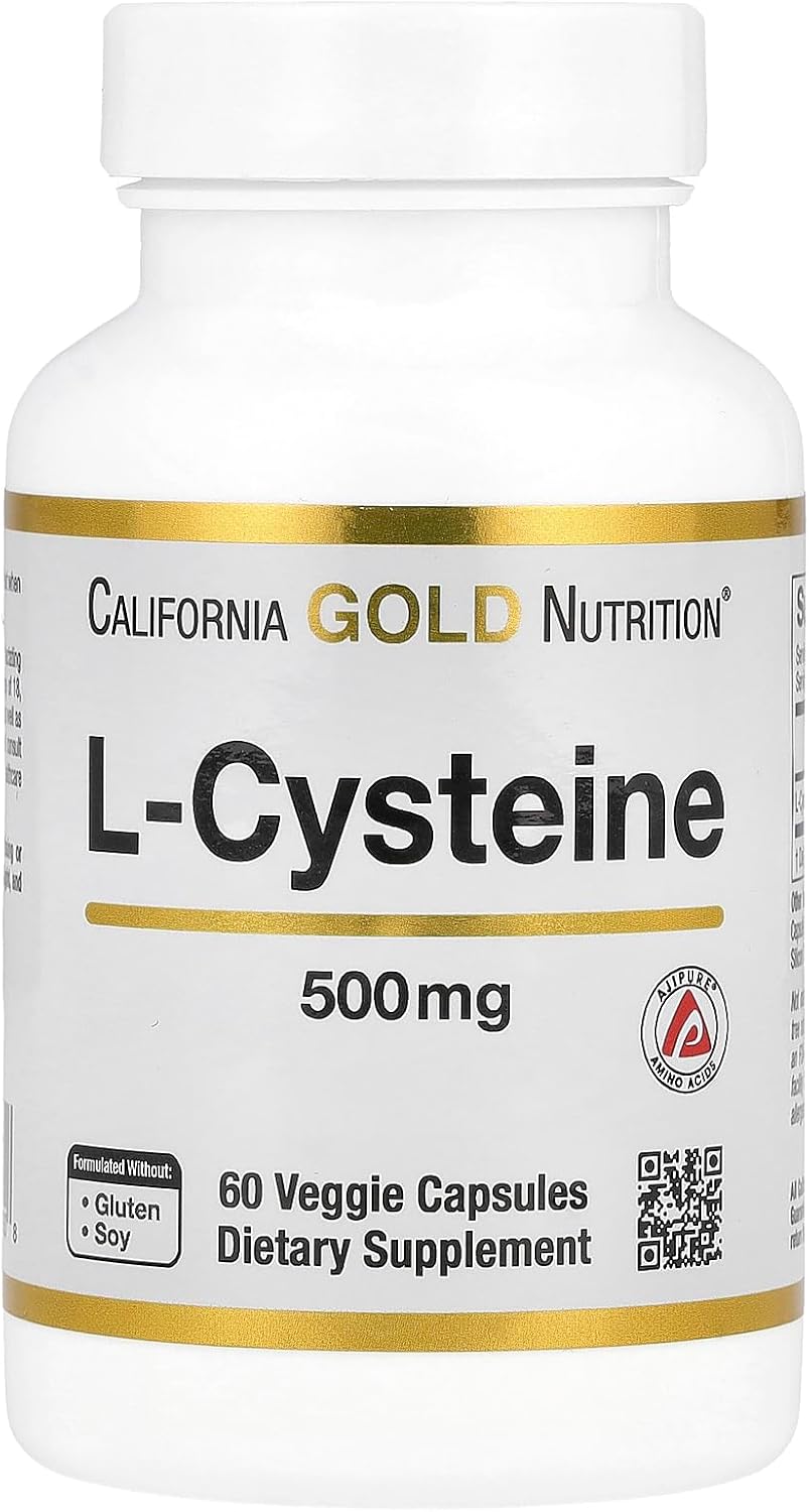 500mg AjiPure® L-Cysteine Veggie Capsules - California Gold Nutrition (60 Count)