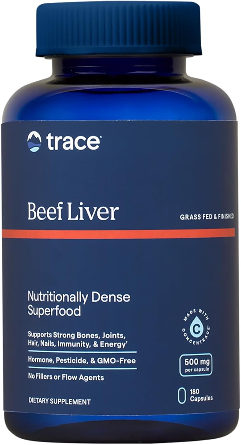 500mg Beef Liver Capsules - Supports Bone Health, Energy, Skin, and Immunity - Nutritional Supplement for Healthy Organs - 180 Capsules