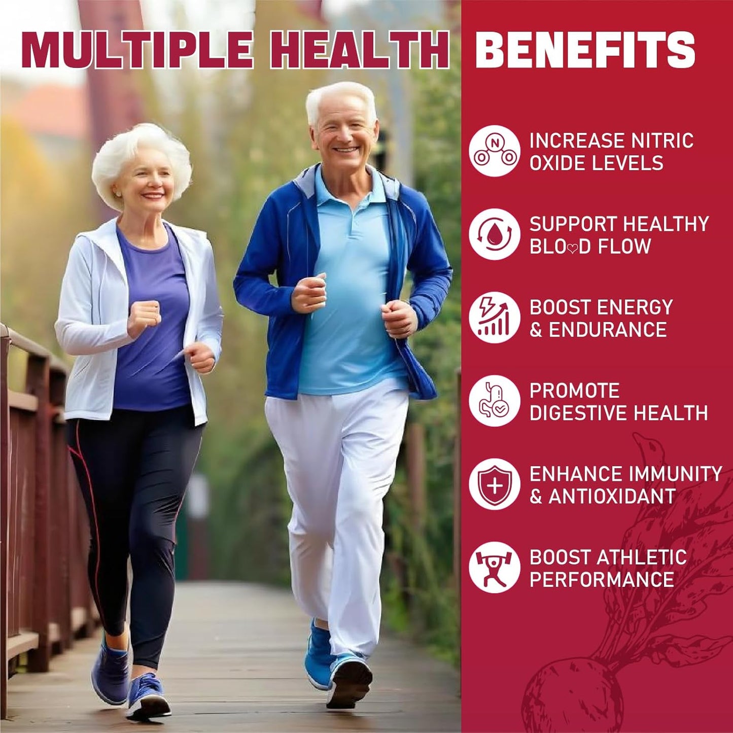 500mg Beet Root Gummies with CoQ10, Grape Seed & Vitamin C - Sugar Free Antioxidant & Energy Support for Men & Women