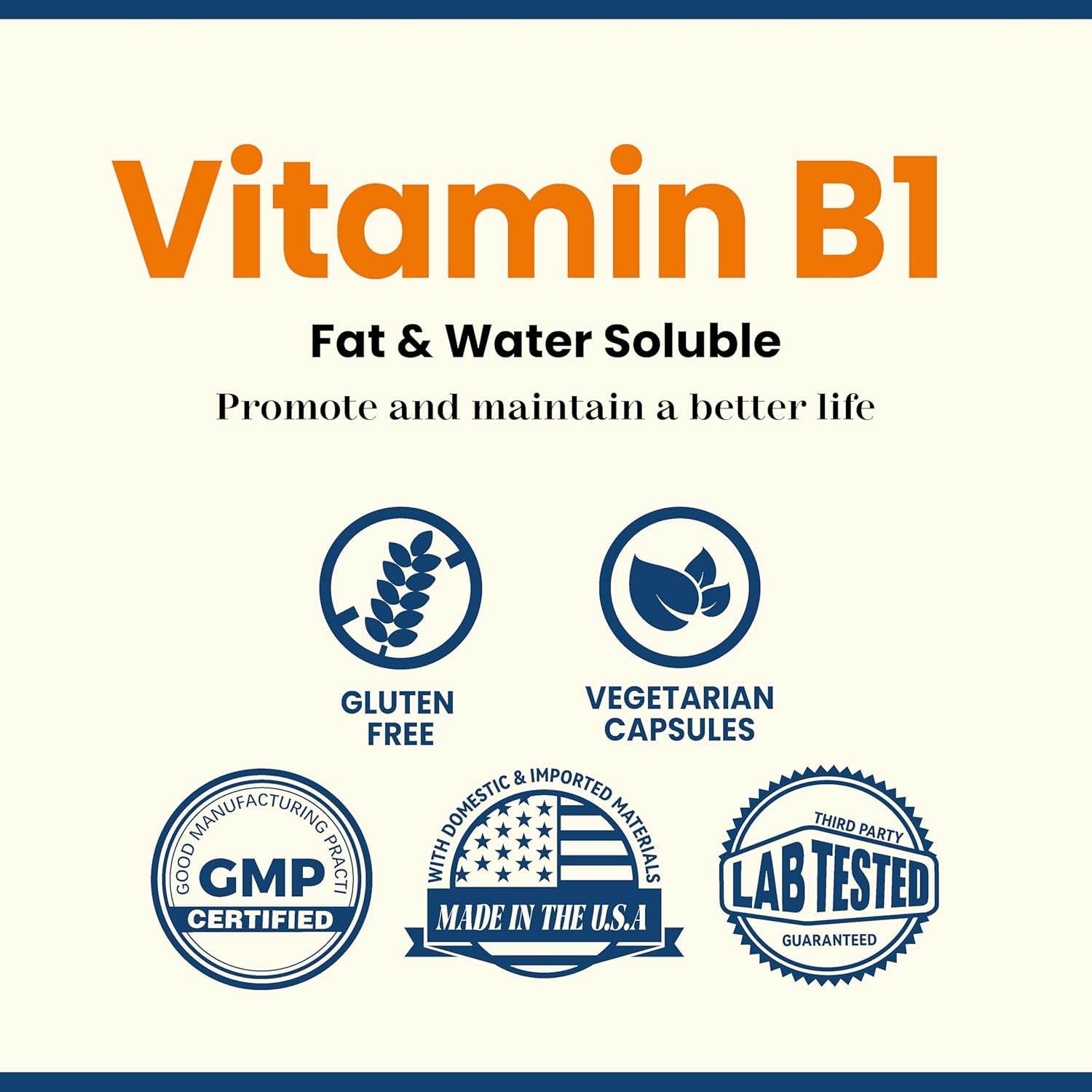 500mg Benfotiamine per Serving, 120 Capsules - Fat Soluble Vitamin B1 Supplement, Vegan & Non-GMO - 3rd Party Tested