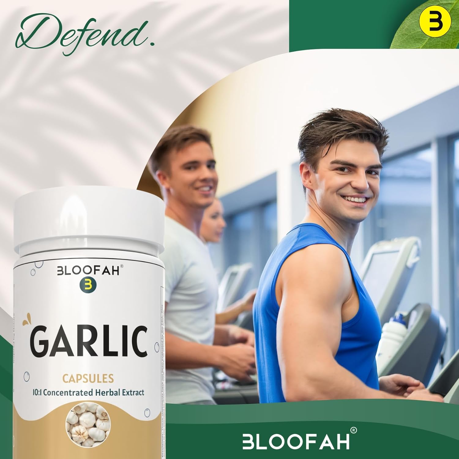 500mg Bloofah Garlic Capsules | 10:1 Concentrated Extract | Natural Garlic Supplement | Non-GMO, Gluten-Free | Easy-to-Swallow | 180 Count Pack